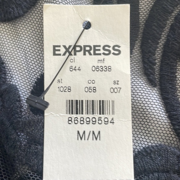 EXPRESS sheer Black lace top - Picture 5 of 5